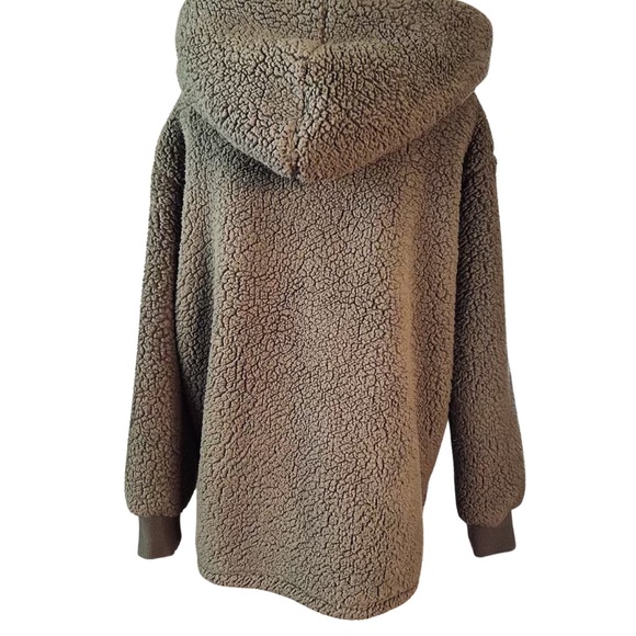 Cuddl Duds Green Sherpa Hooded Jacket Size M - Picture 3 of 8